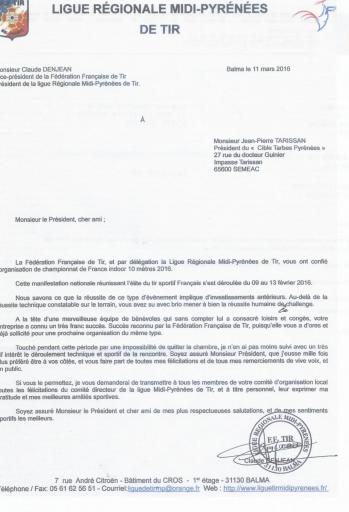 Courrier Denjean à propos des CDF